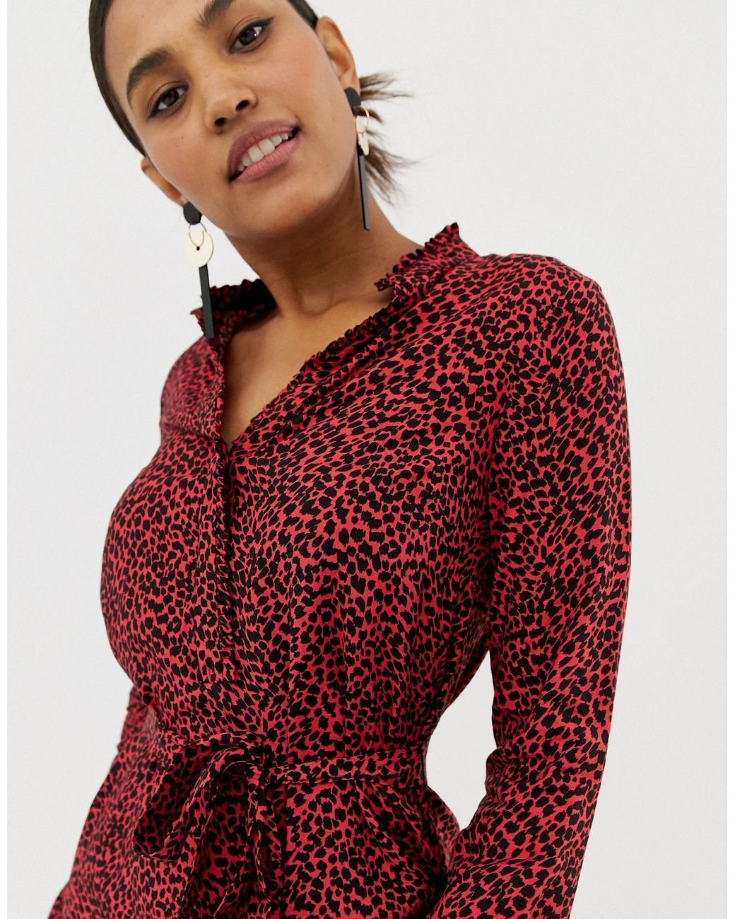 oasis red shirt dress