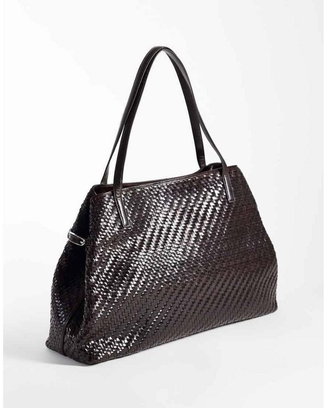 Vagabond Black Cannes Leather Woven Shoulder Bag