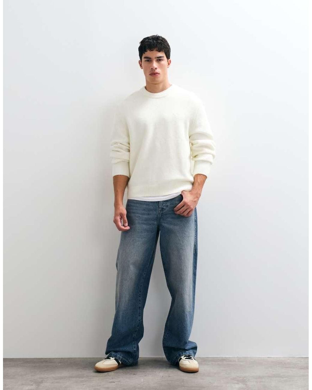 Adidas Originals White Knitted Jumper for men
