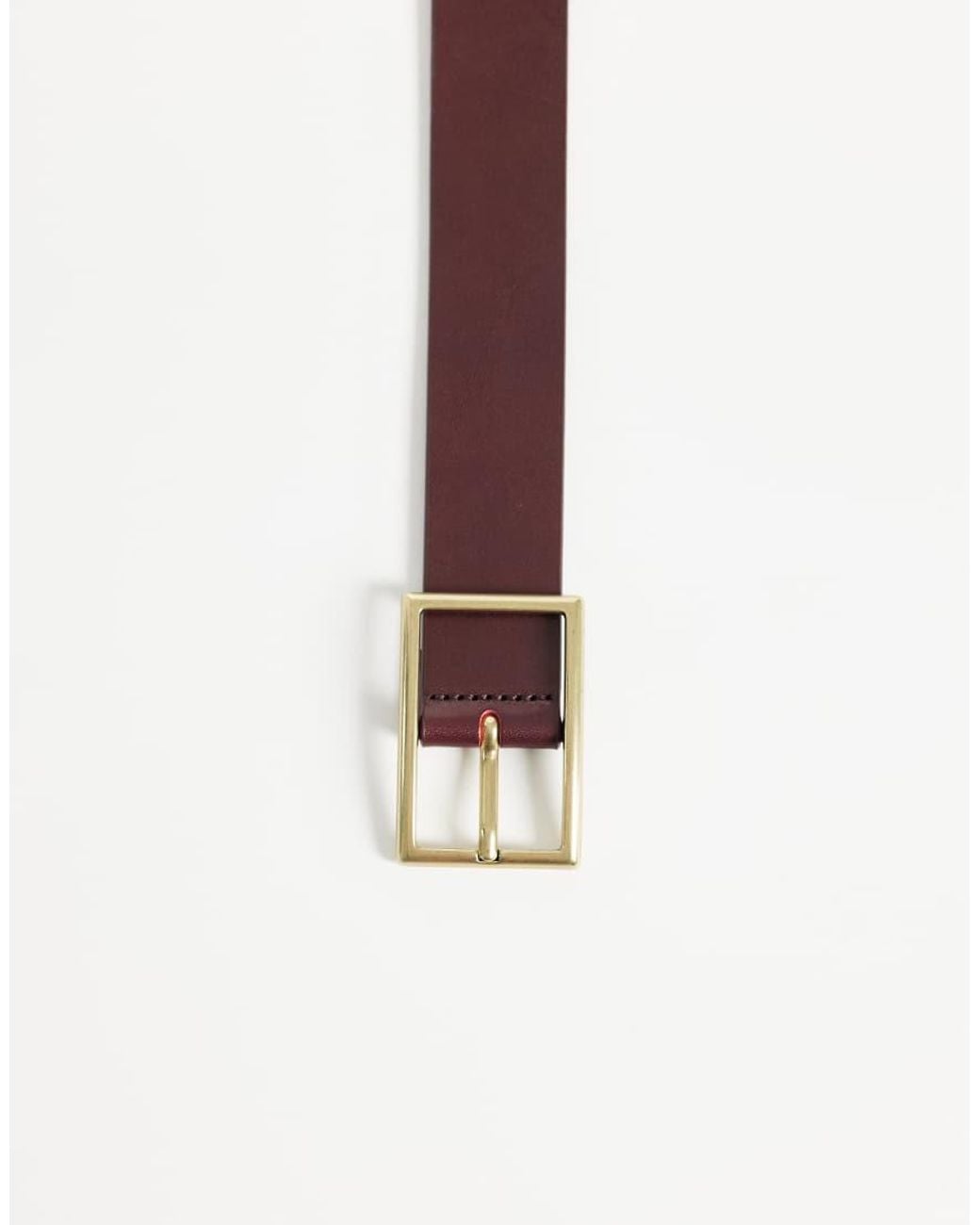 Levi's Brown Rectangle Buckle Leather Belt