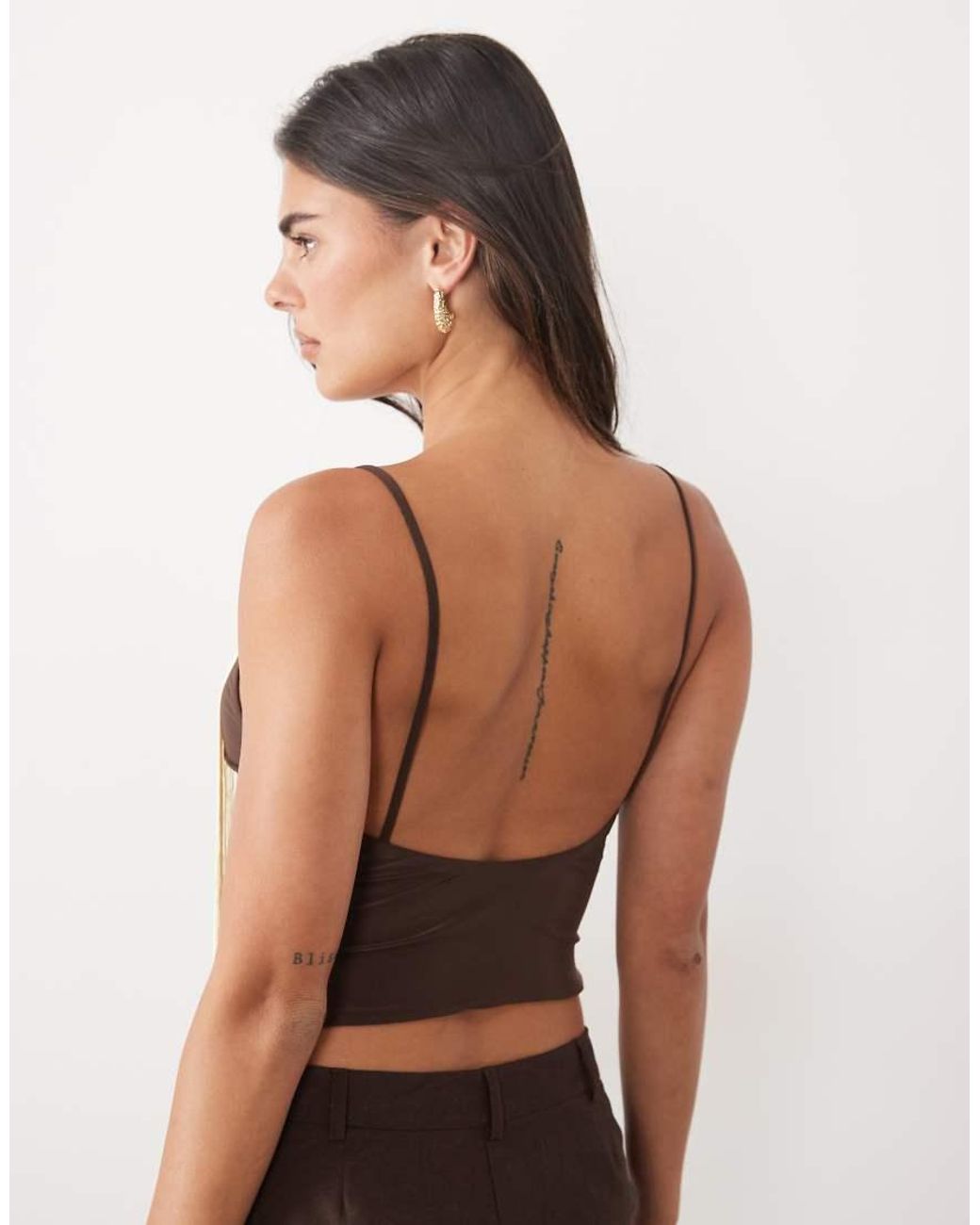 ASOS Brown Cami Top With Fringing