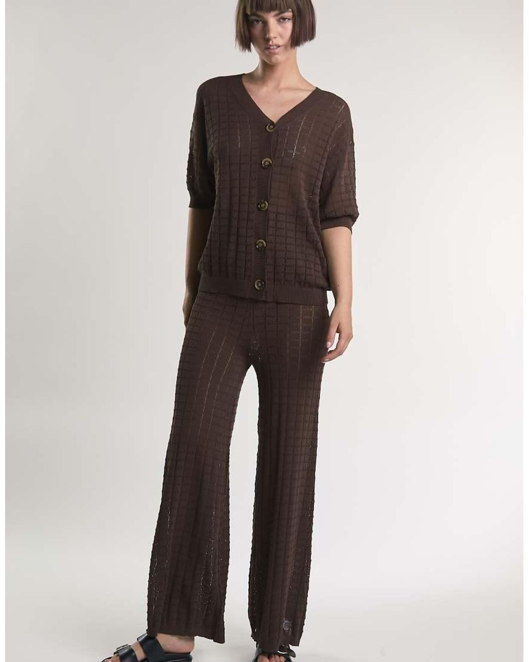 Glamorous Black V-Neck Button Knit Shirt