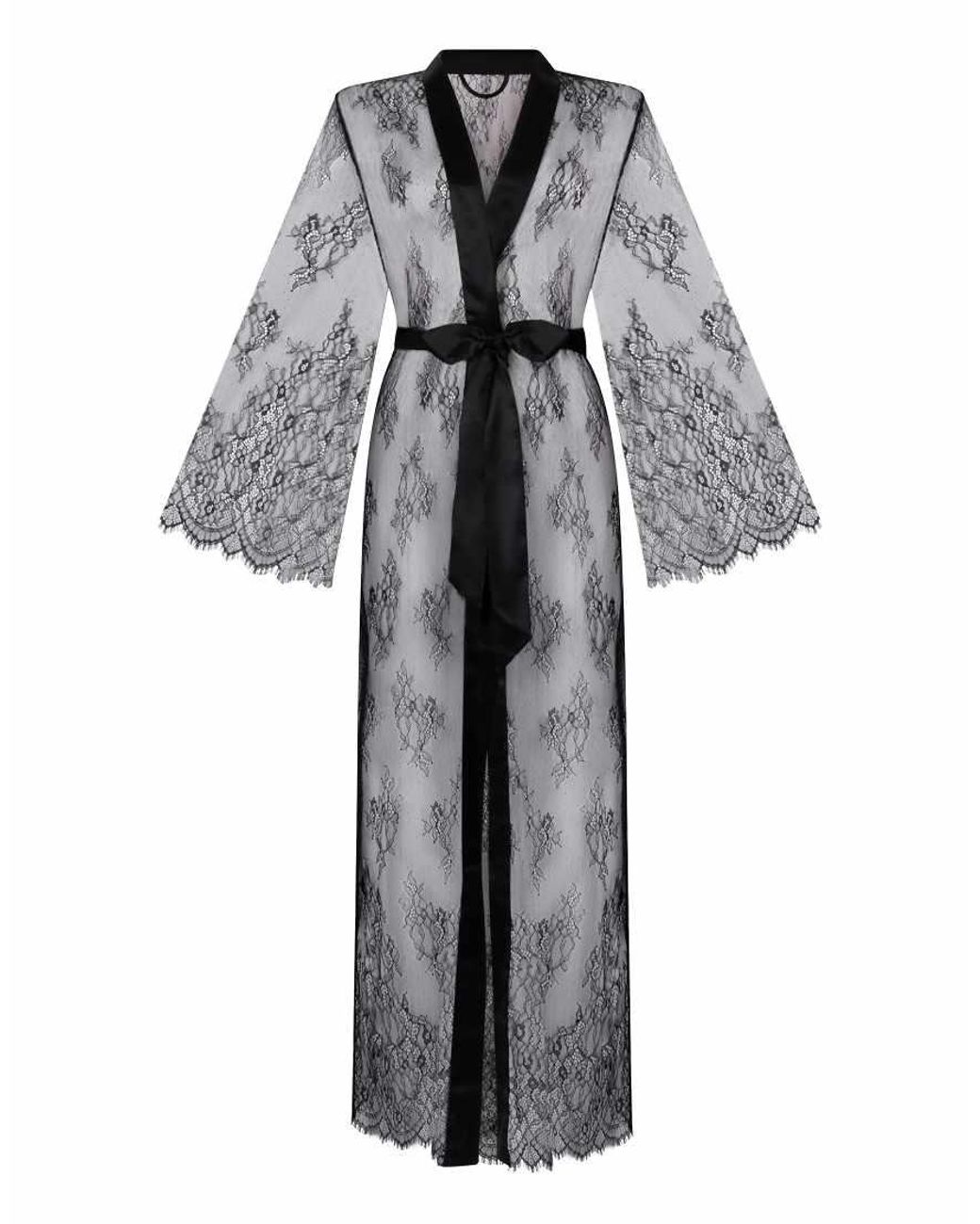 Hunkemöller Brown Long Allover Lace Kimono