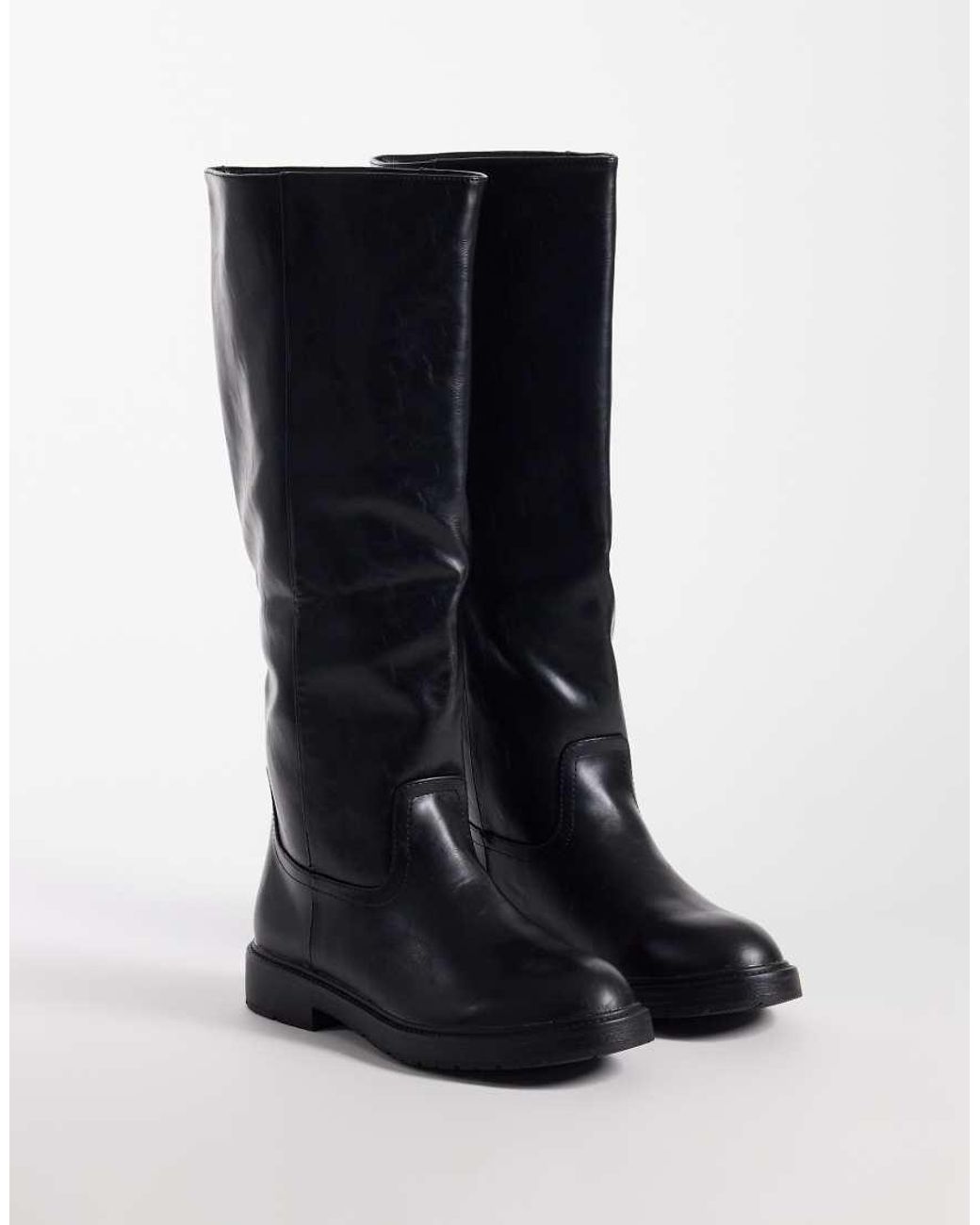 SEQWL Black Mickey Pull On Knee Boots