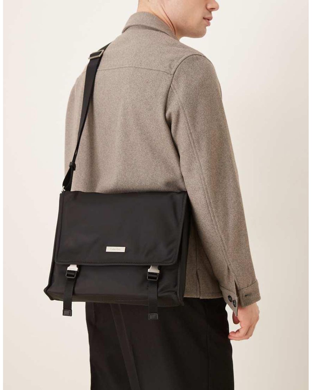 Calvin Klein Natural Nylon Buckle Cross Body Bag for men