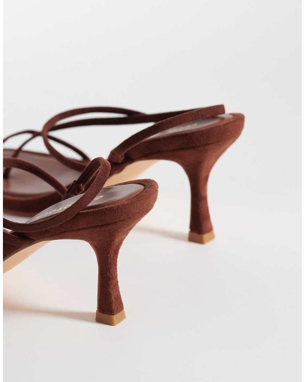 Glamorous Brown Barely There Heeled Sandals