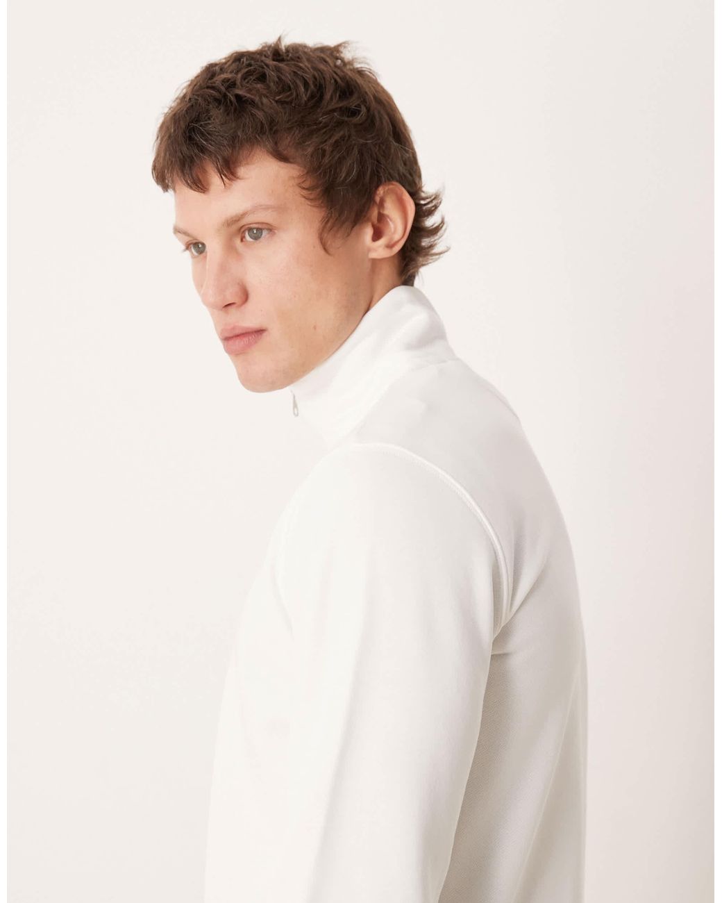Gant Pullover mit viertelreißverschluss in Natural für Herren