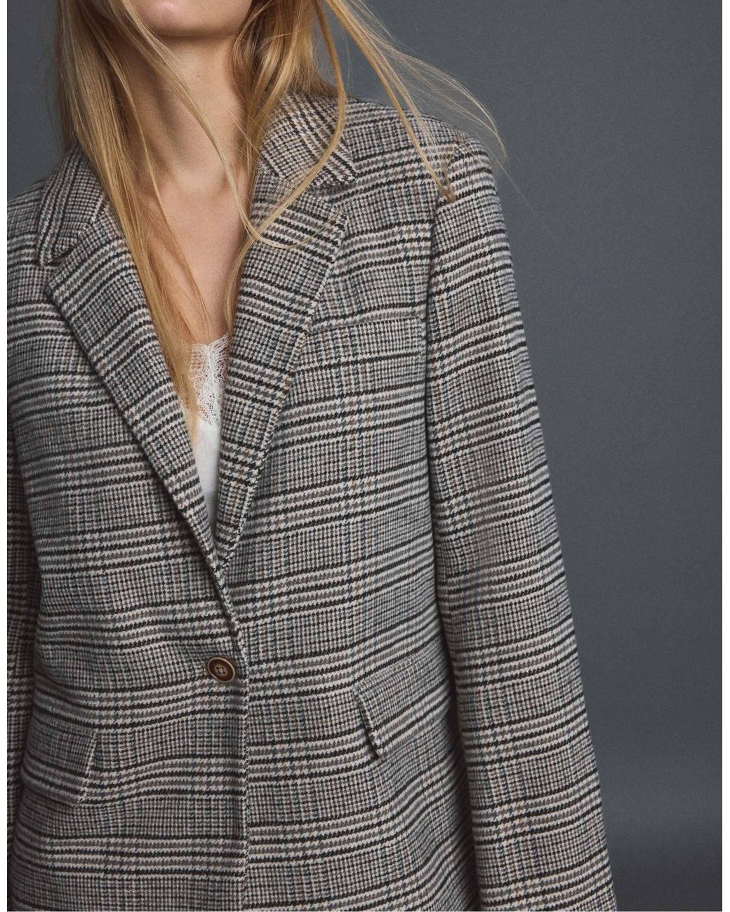 Stradivarius Blue Basic blazer aus wollmix