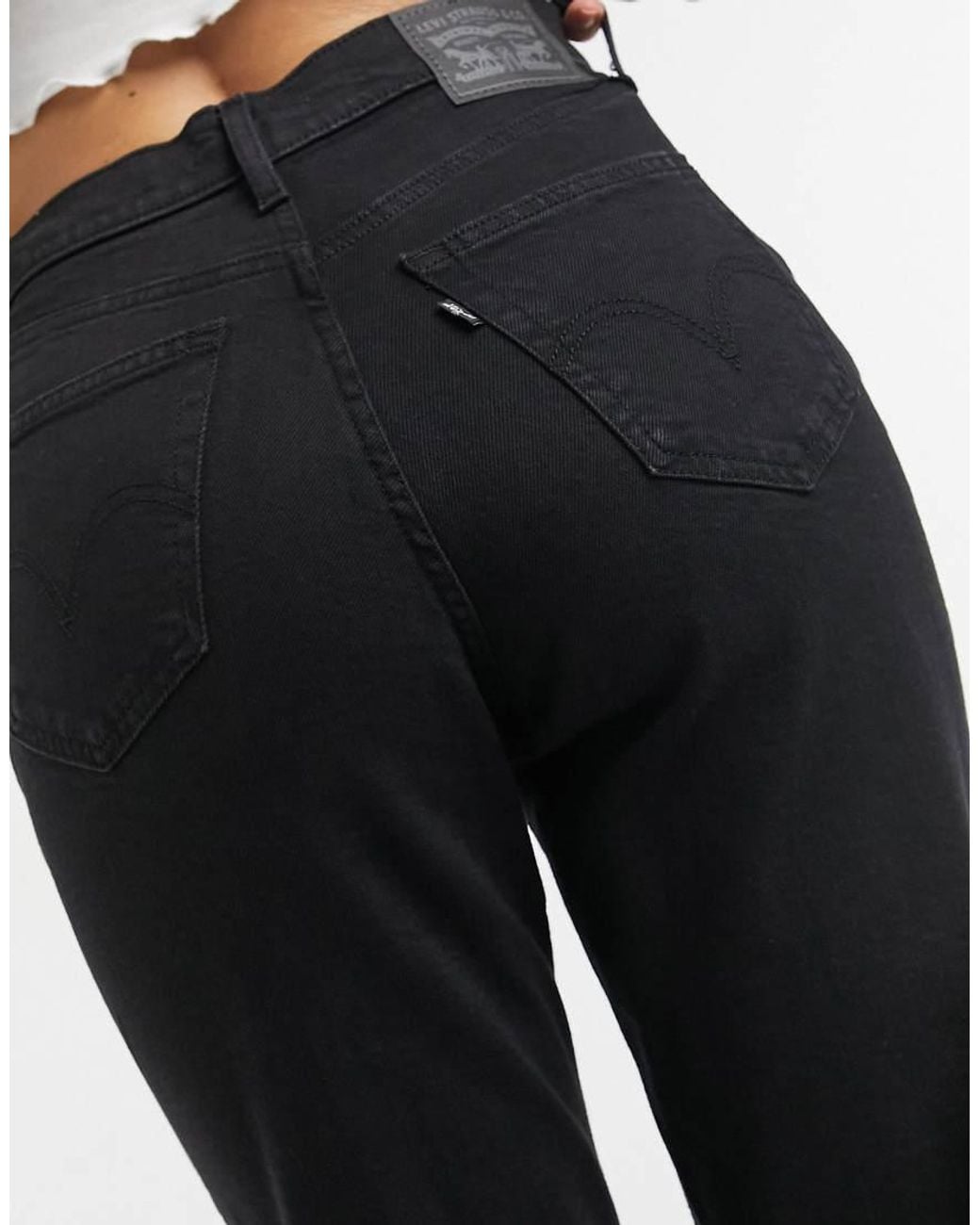 Levi's Black High Waist Mom Jeans