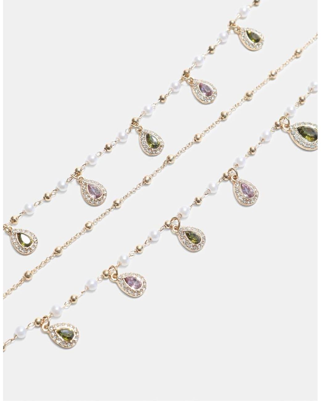 Stradivarius Yellow Long Multi-Charm Necklace