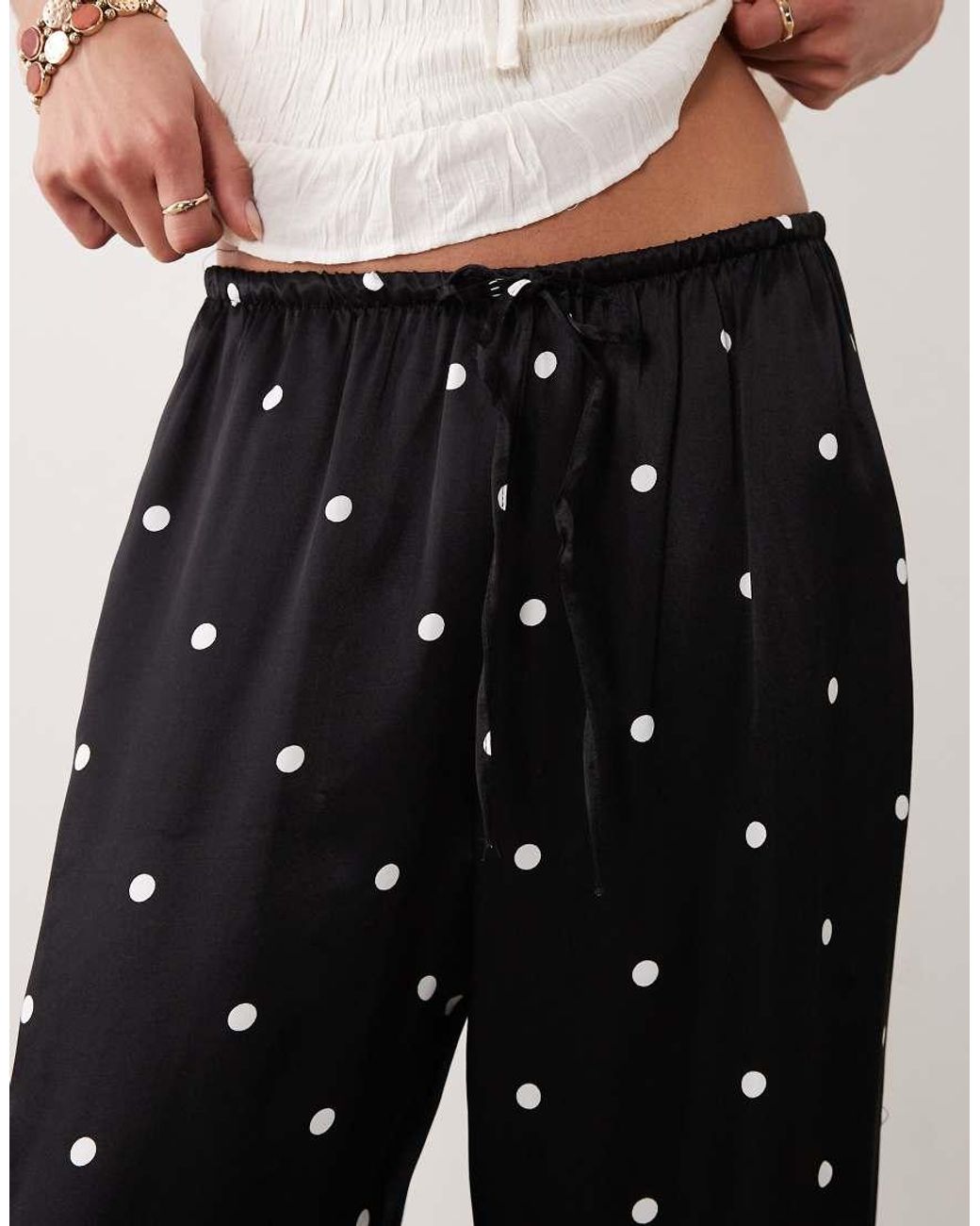 ASOS Multicolor Satin Wide Leg Pull On Trouser