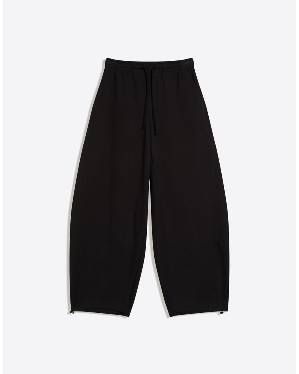 Bershka Black Barrel Plush Trousers With Stoppers
