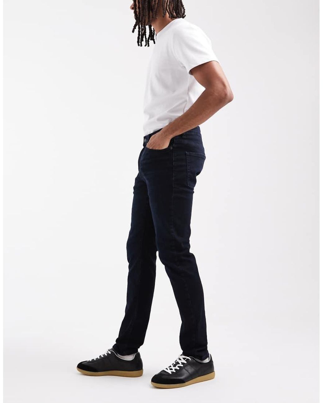 Vaqueros De Corte Slim Con Lavado Negro Azulado Loom De Only & Sons de hombre de color White