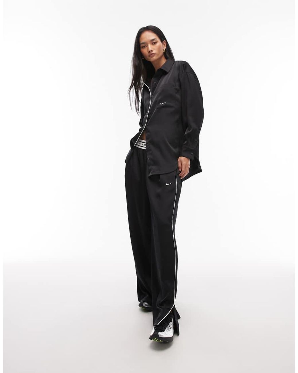 Nike Black Satin Long Sleeve Shirt