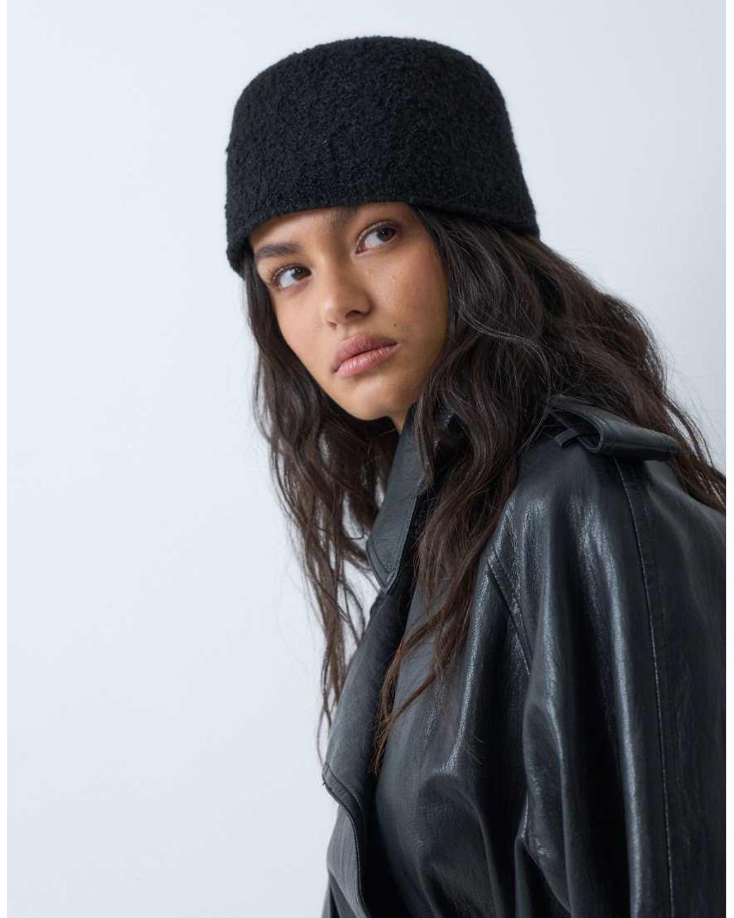 ASOS Black Knitted Boucle Pillbox