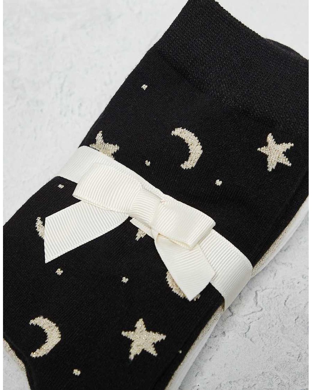 Lindex Multicolor 4 Pack Moon & Star Printed Glitter Detail Sock