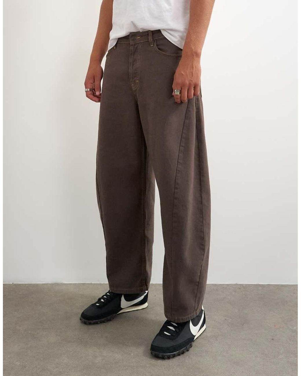 Topman White Rigid Barrel Fit Jean for men