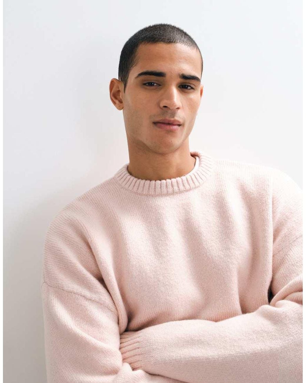 ASOS Pink Super Oversized Knitted Jumper for men