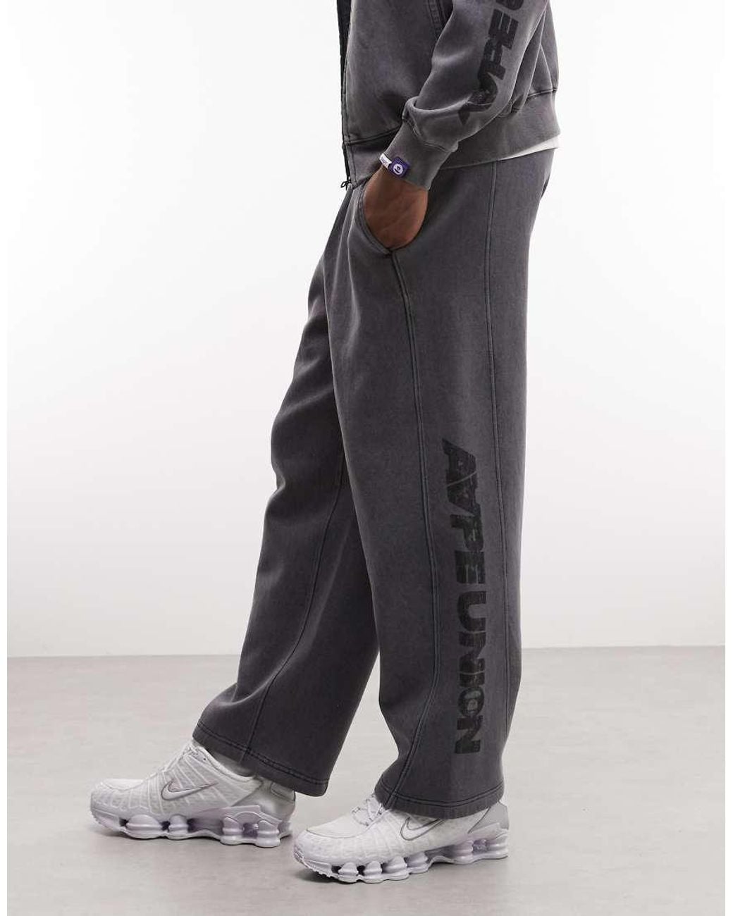 Aape By A Bathing Ape White Aape By A Bathing Ape Wide Leg Trackies for men