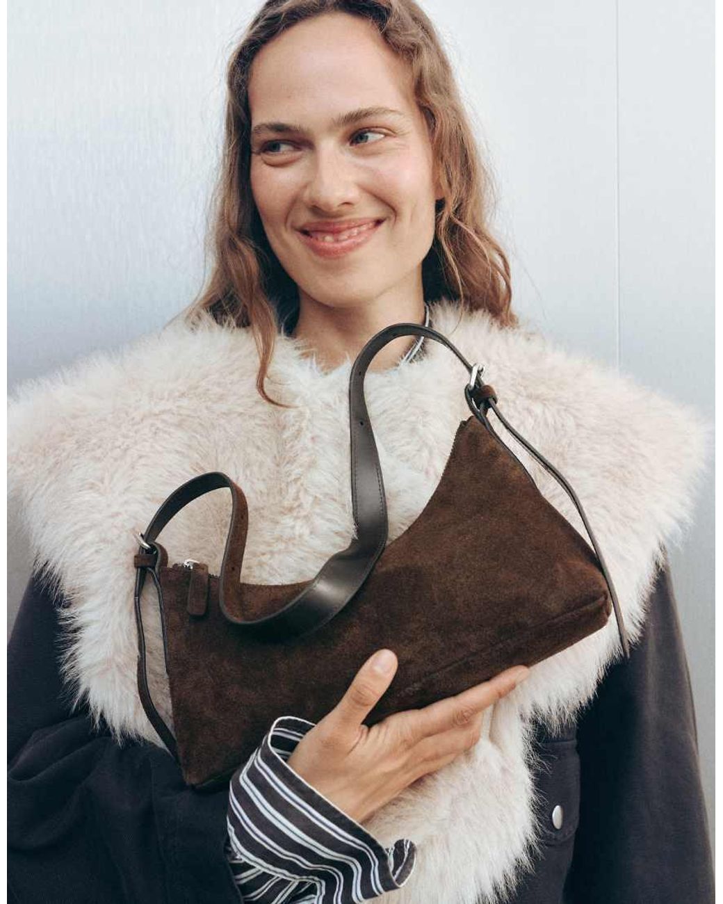 Vagabond White Shoemakers Bari Suede Mini Shoulder Bag