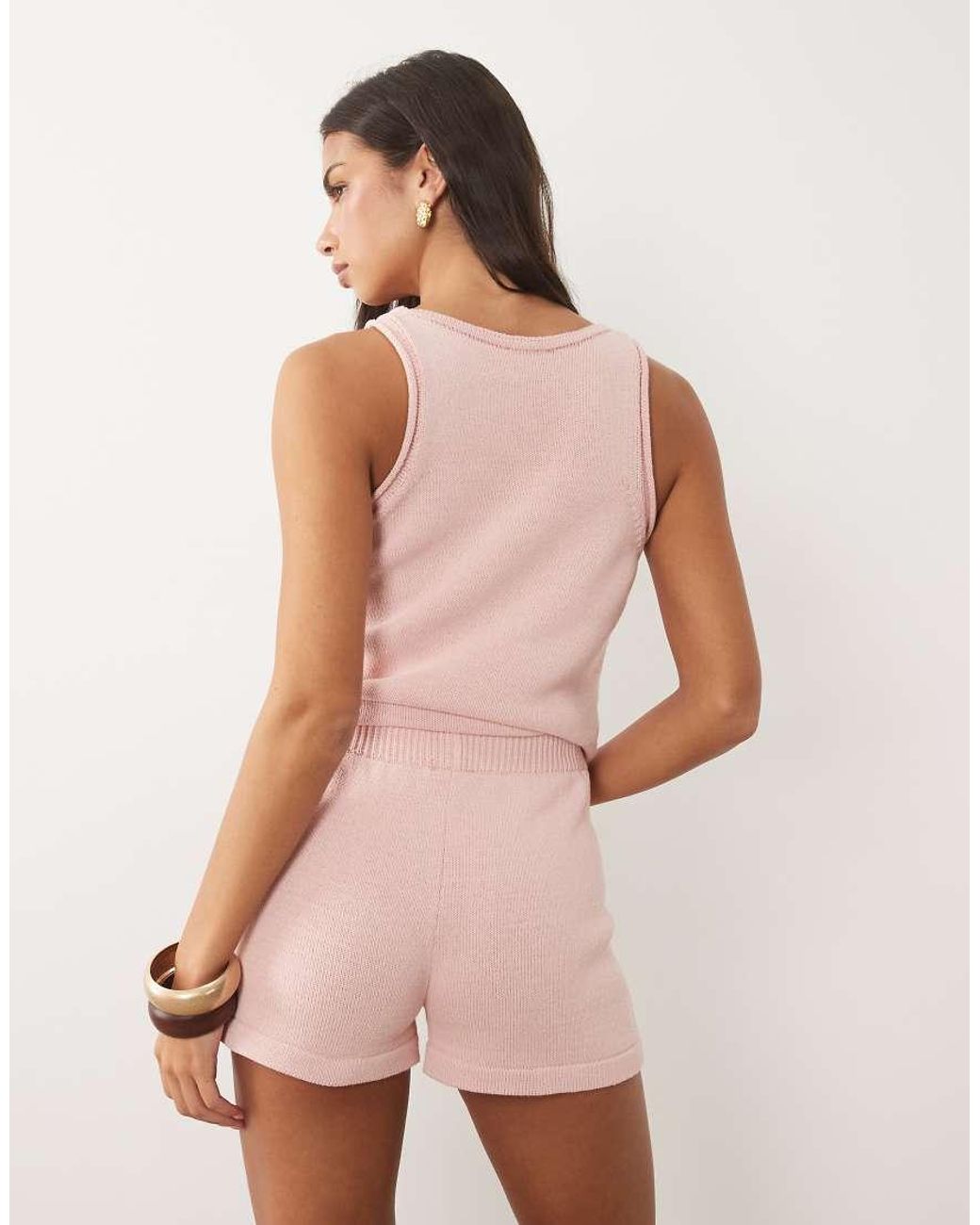 ASOS Pink Knit Cotton Shorts