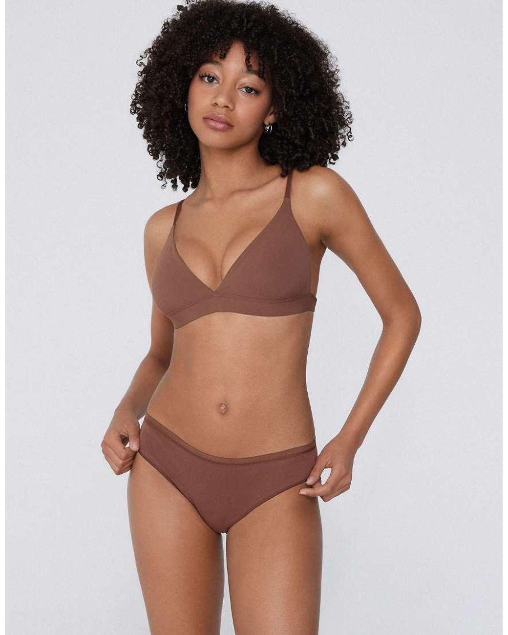 Tezenis Brown Cotton Knickers