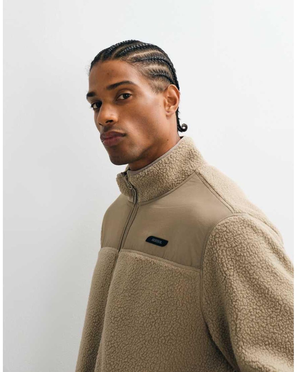 JJ Rebel Natural Borg Fleece Jacket for men