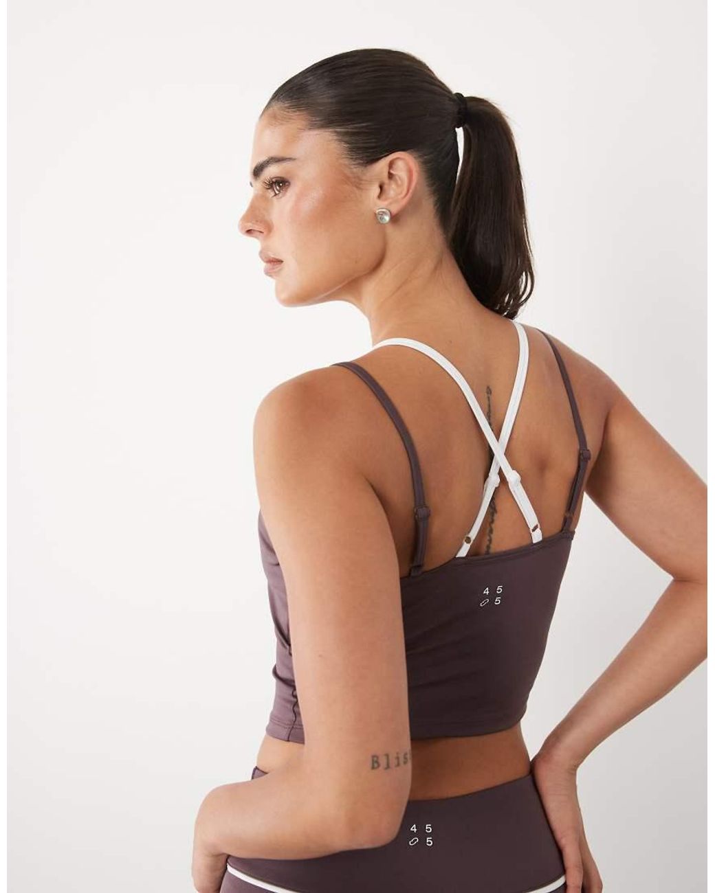 4505 Natural Active Double Layer V Neck Cami With Inner Bra