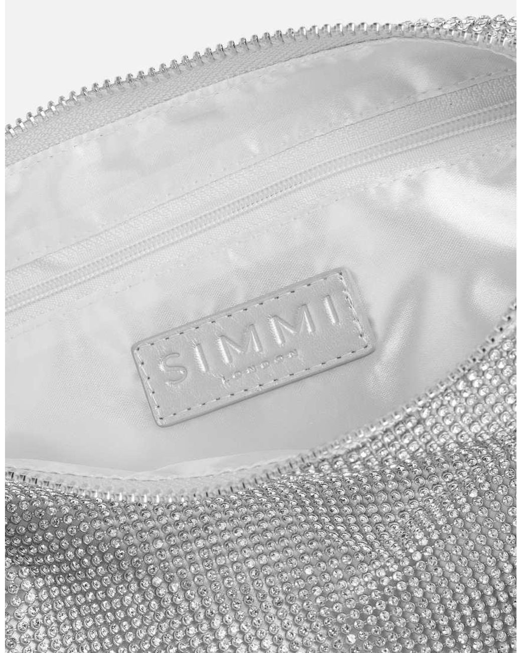 SIMMI White Talia Diamante Shoulder Bag