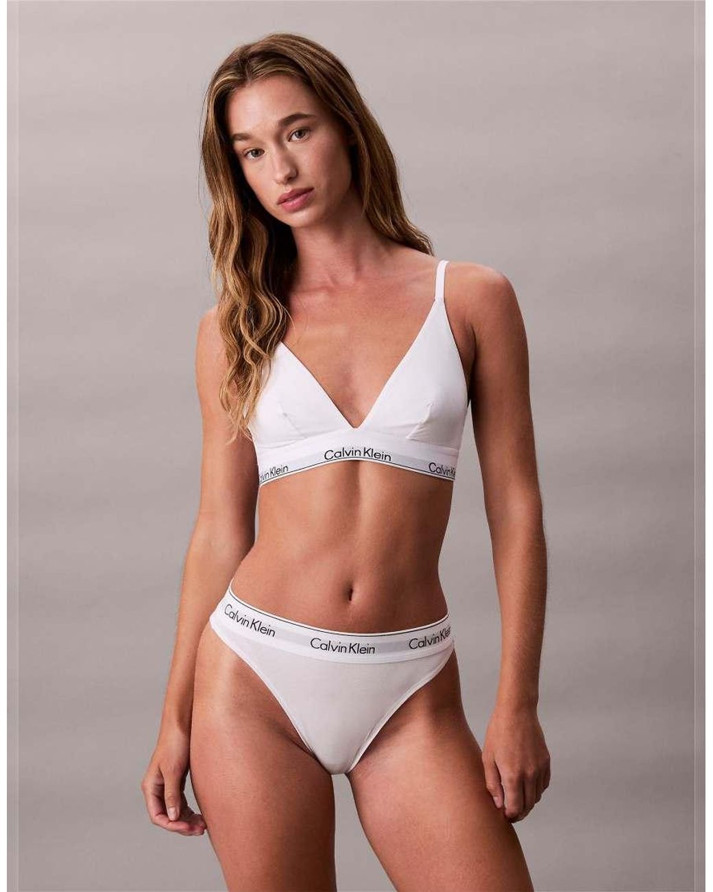 Calvin Klein Brown Unlined Cotton Triangle Bralette