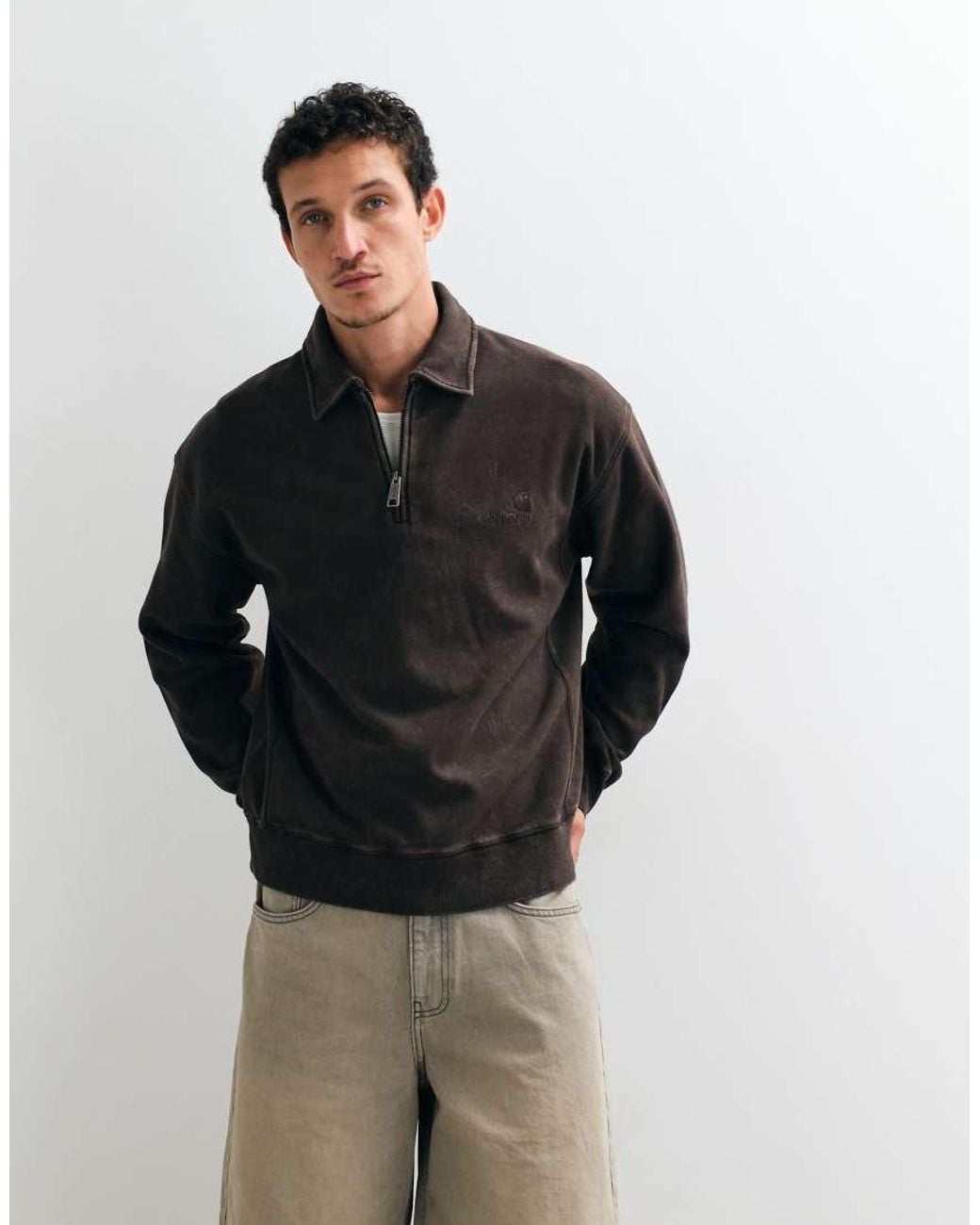 Carhartt Black Lambert Polo Sweatshirt for men