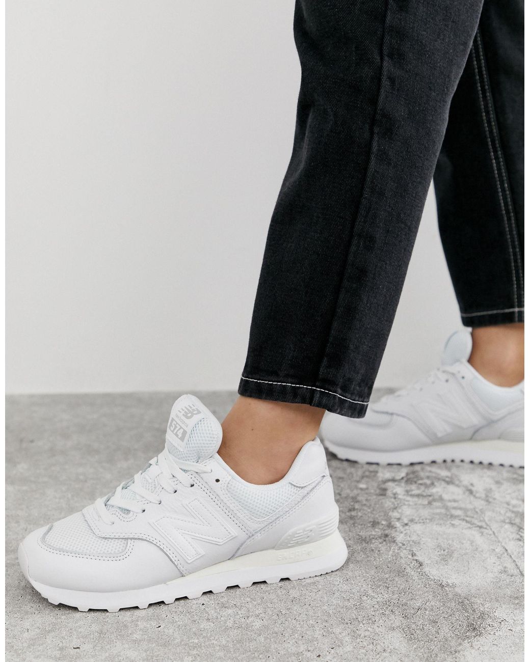 New Balance – 574 – Komplett weiße Sneaker in Weiß | Lyst DE