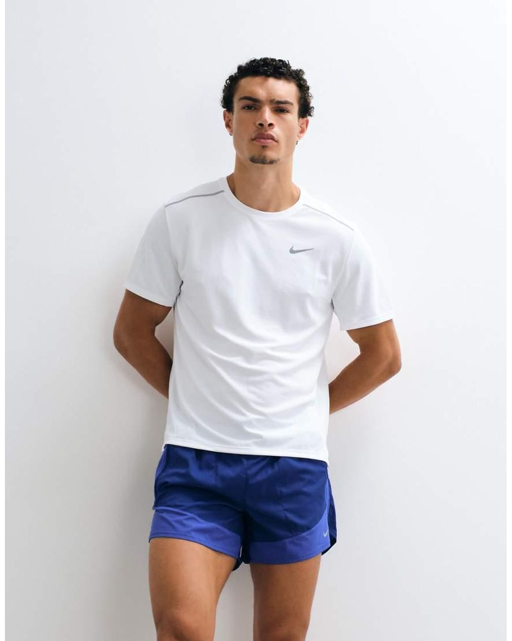 Nike White Miler Dri-Fit Uv-Protection T-Shirt for men