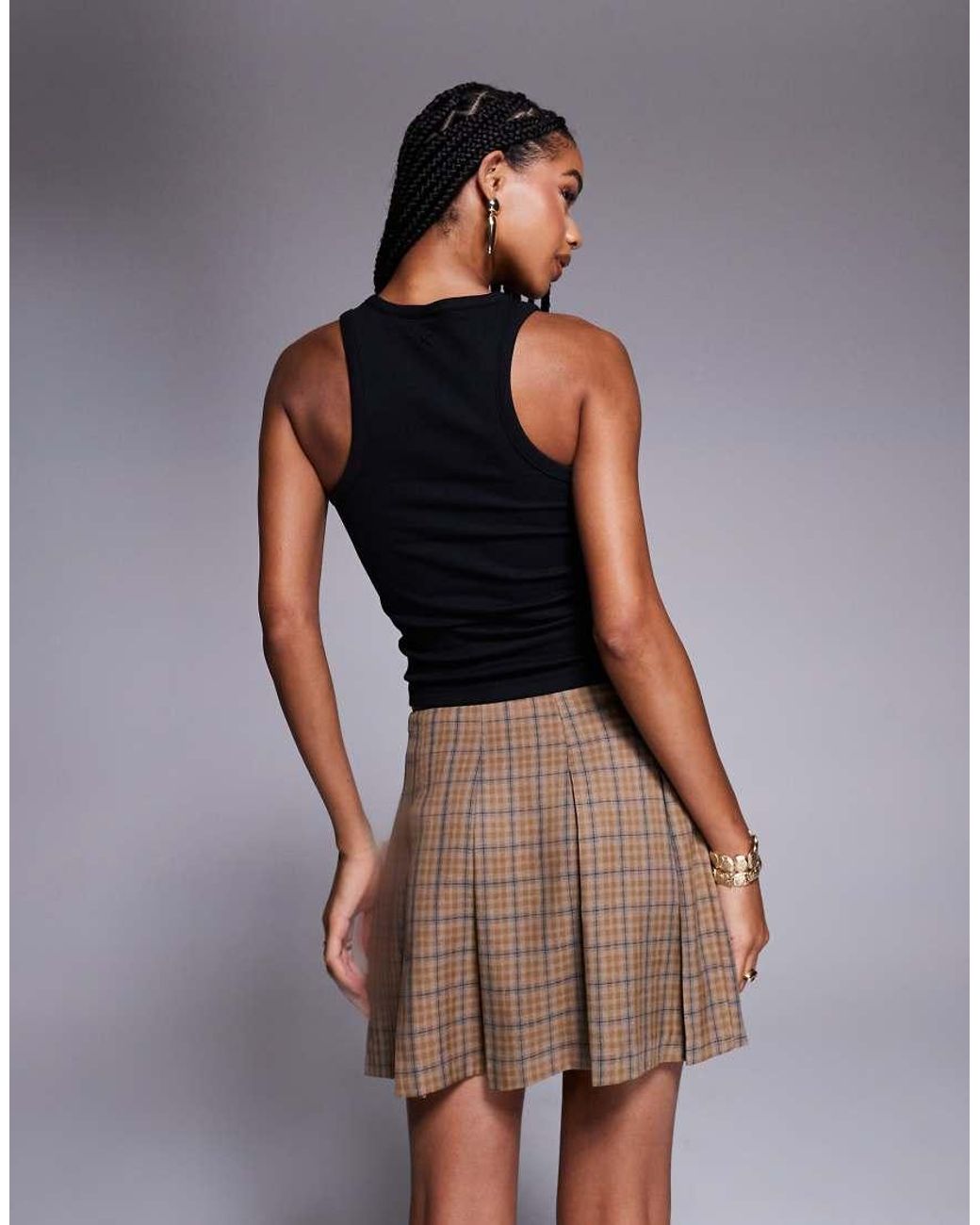 ASOS Blue Tailored Pleated Mini Skirt