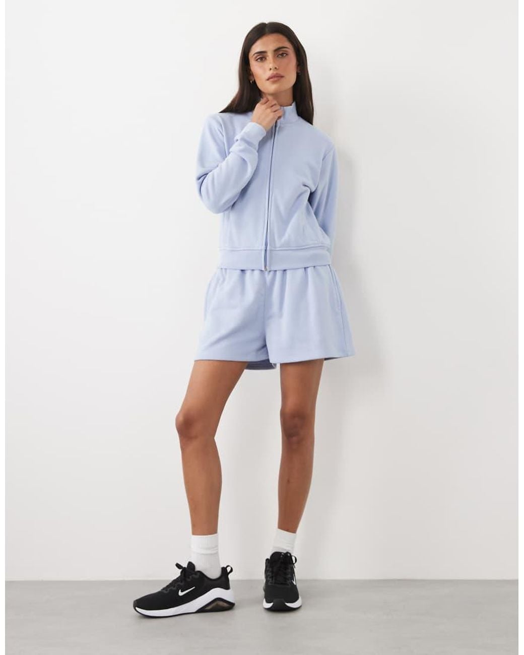 4505 Blue Y2k Lightweight Studio Track Jacket With Zip Pockets