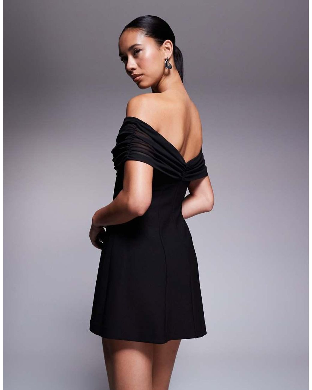 Forever New Black Off Shoulder Mini Dress