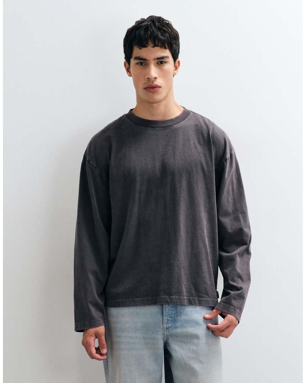 Hollister Blue Heavyweight Long Sleeve T-Shirt for men