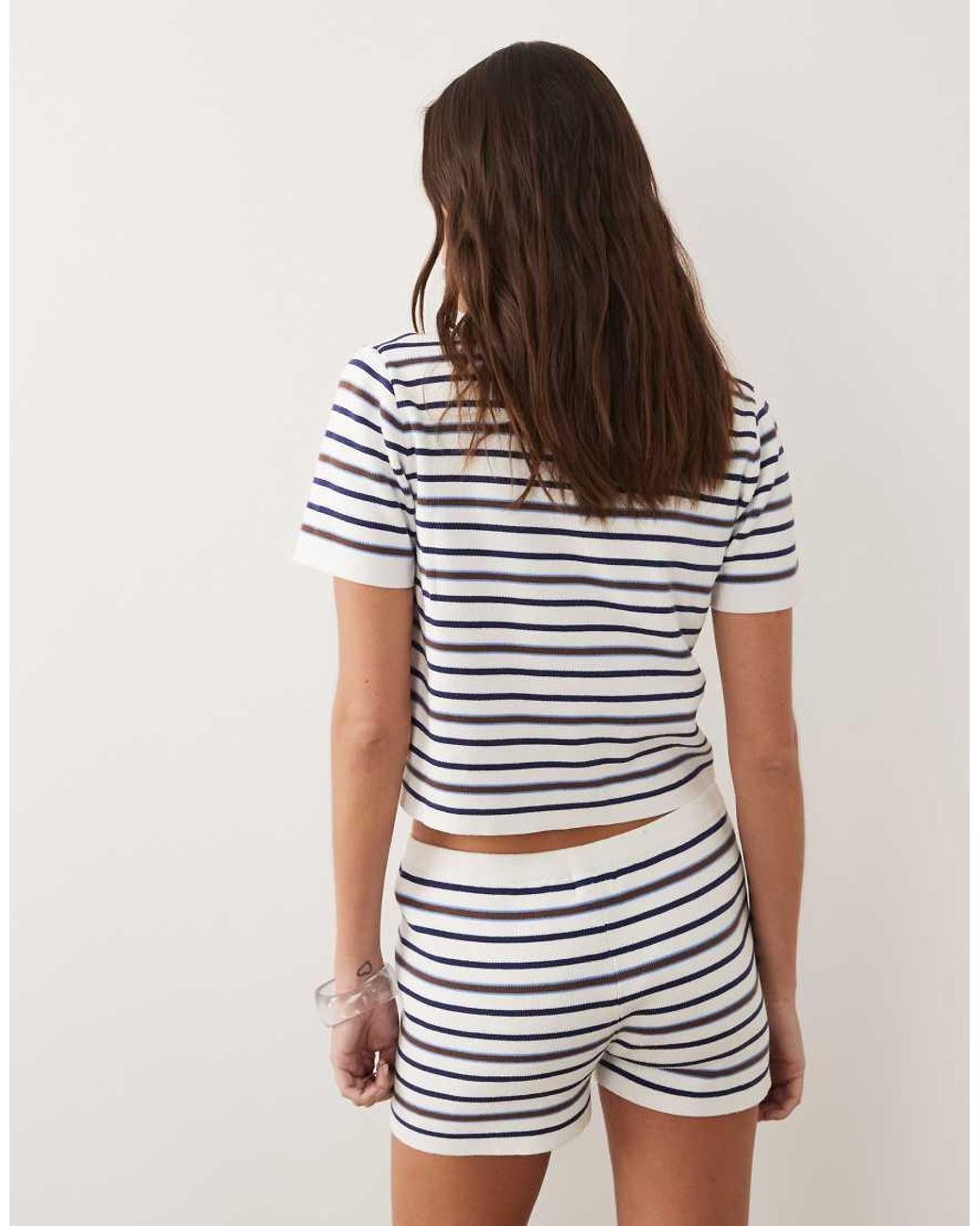 Rhythm Blue Romy Knit Short Sleeved Top Co-ord