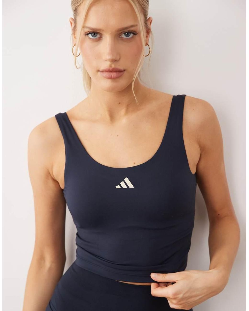 Adidas Originals Blue Adidas Sportswear Three Stripes Studios Tank Top