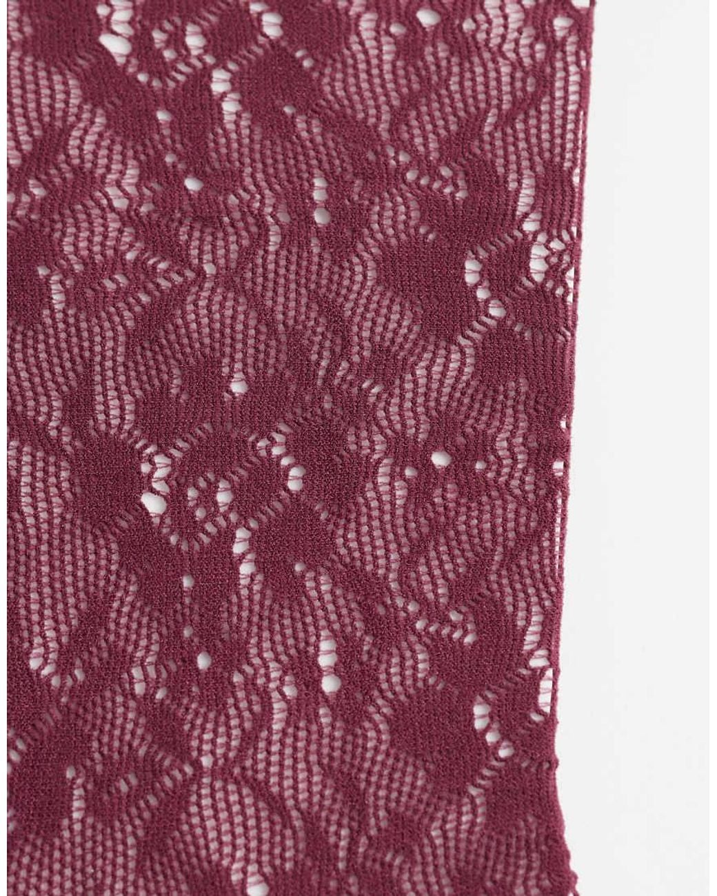 Vero Moda Pink Sheer Knee High Socks With Lettuce Edge