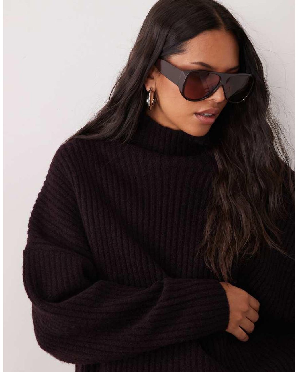 ASOS Black Batwing Funnel Neck Jumper
