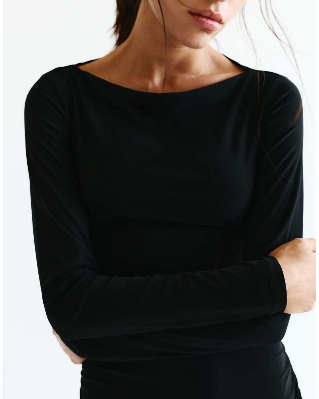Pull&Bear Black Gathered Short Dress