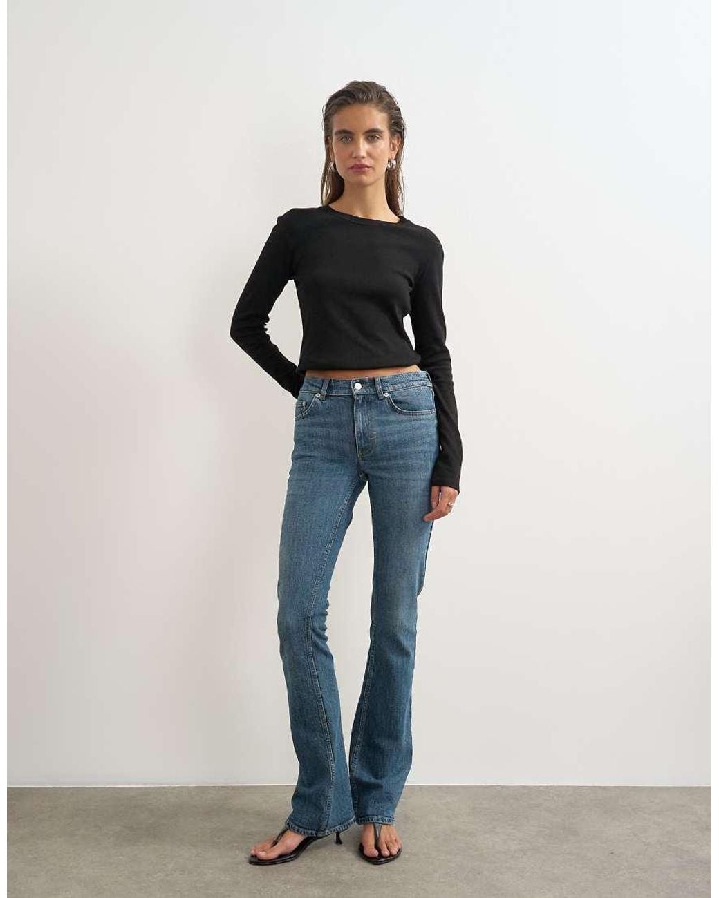 TOPSHOP Blue 90's Bootcut Low Rise Jean