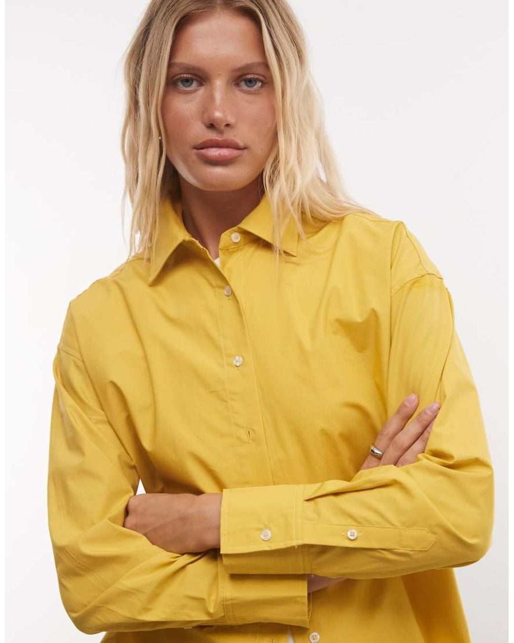 ASOS Metallic Dipped Hem Oversized Shirt