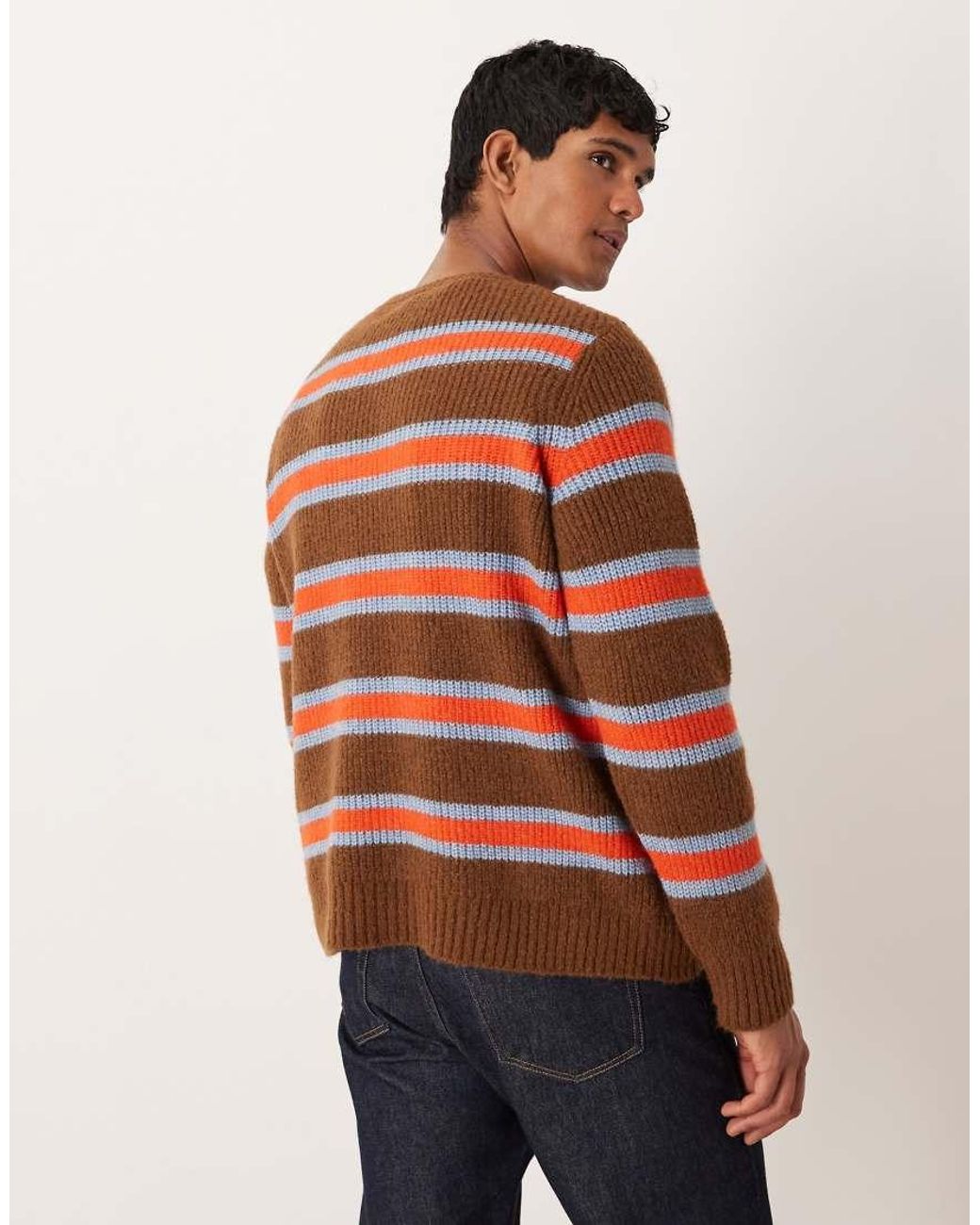 ASOS Red Relaxed Knitted Crew Neck Jumper for men