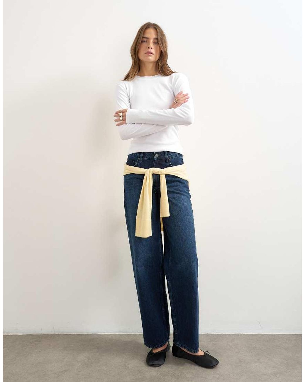 TOPSHOP Blue Long Sleeve Everyday Tee