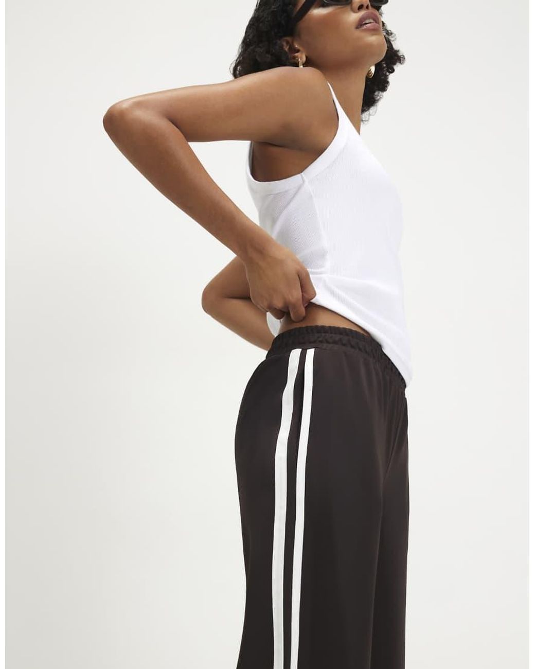 River Island White Side Stripe Joggers