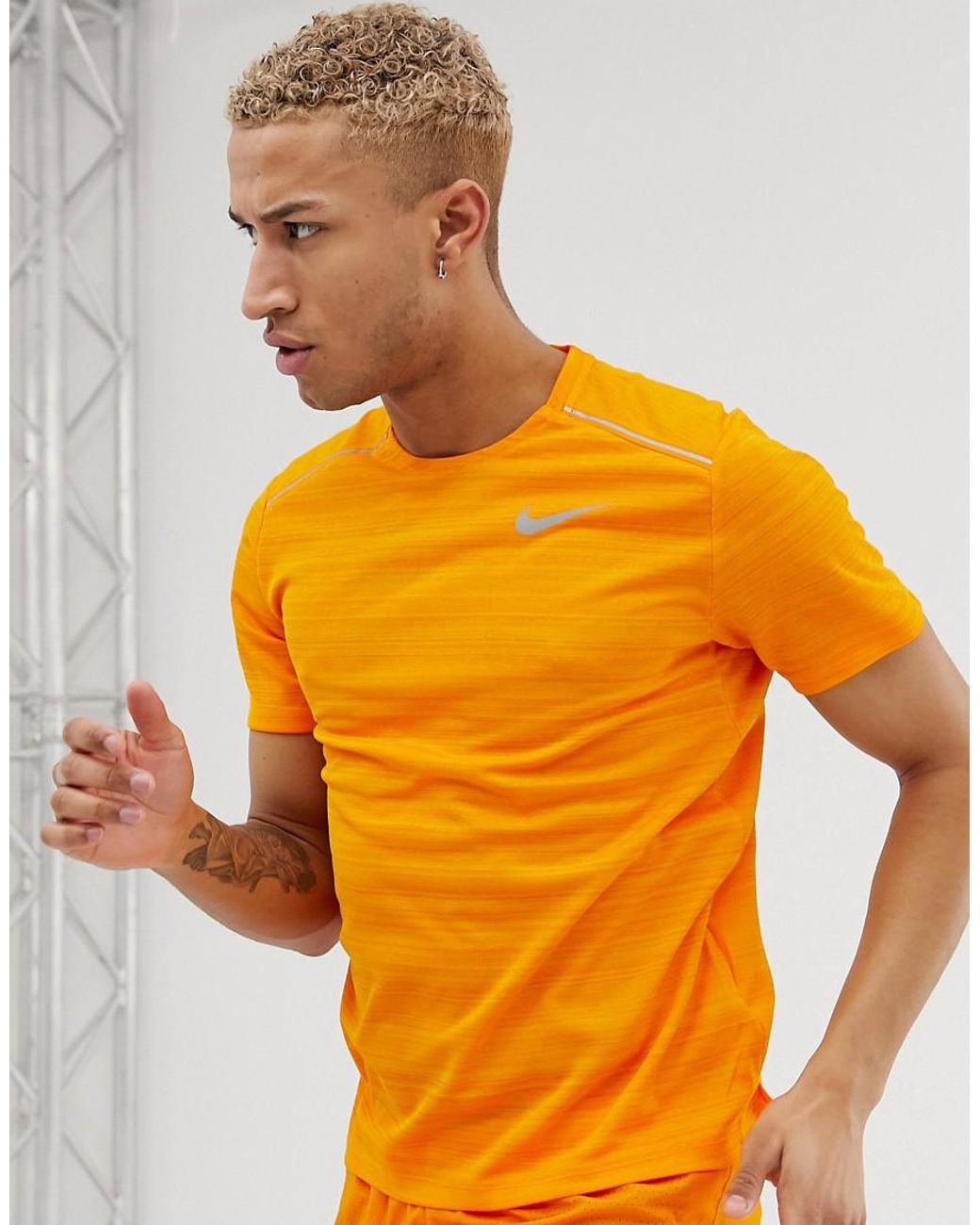 Nike Synthetic Dry Miler T-shirt in Orange for Men | Lyst Australia