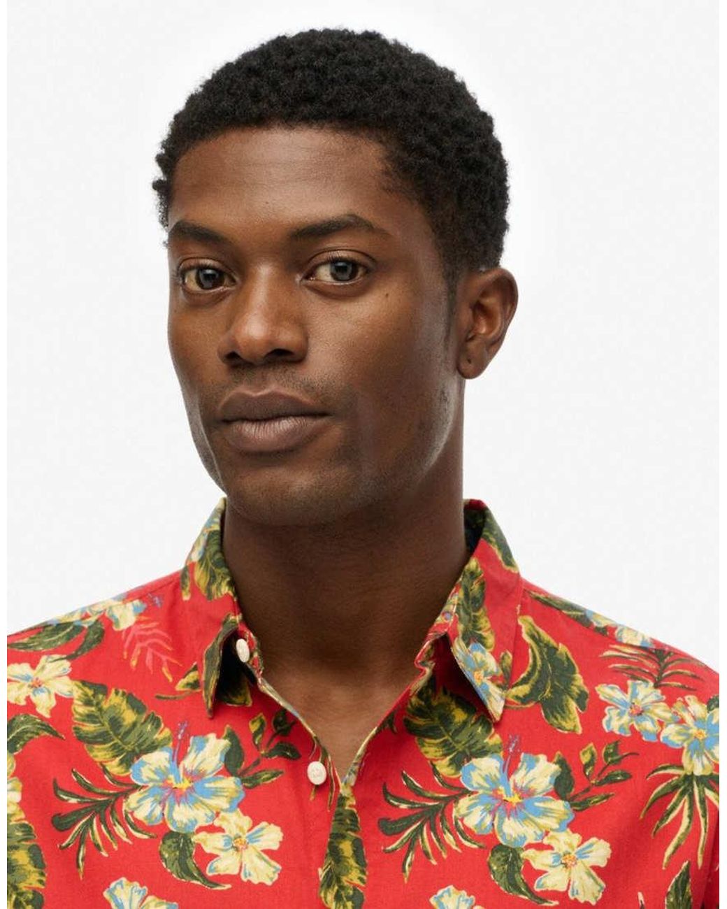 Superdry Red Hawaiian Printed Shirt for men