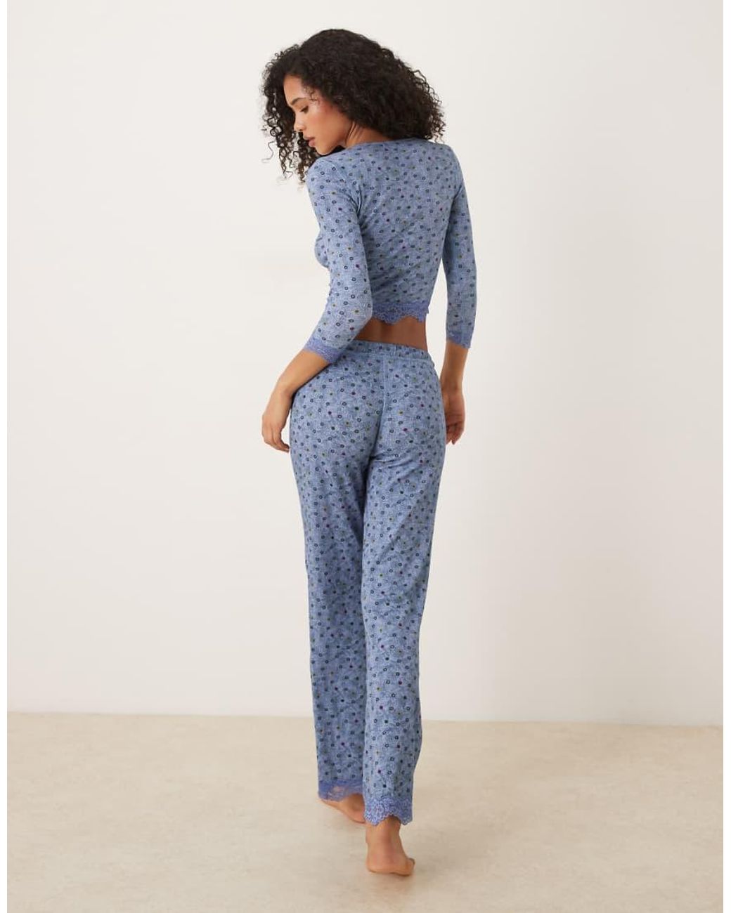 Free People Blue Stolen Dance Ditsy Print Sleep Set